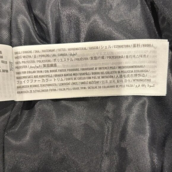 A&F Ultra Puffer Bomber Jacket Faux Fur Black Zip Women’s XS - Picture 8 of 8